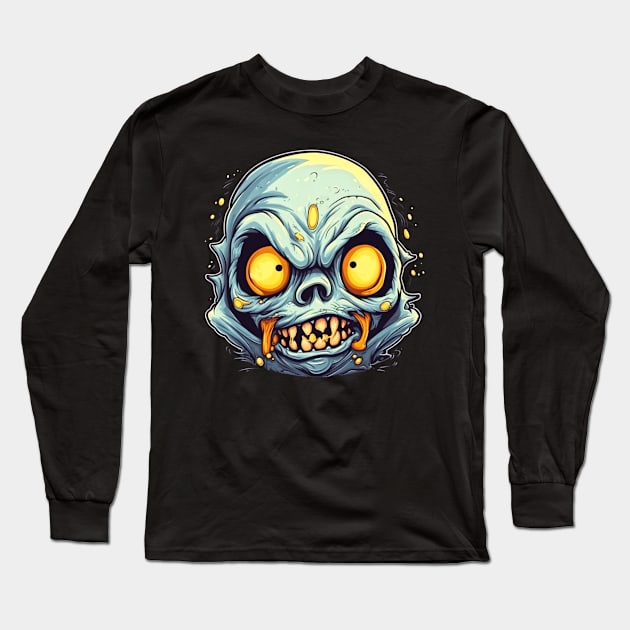 Eerie Halloween Ghoul Art Long Sleeve T-Shirt by Captain Peter Designs